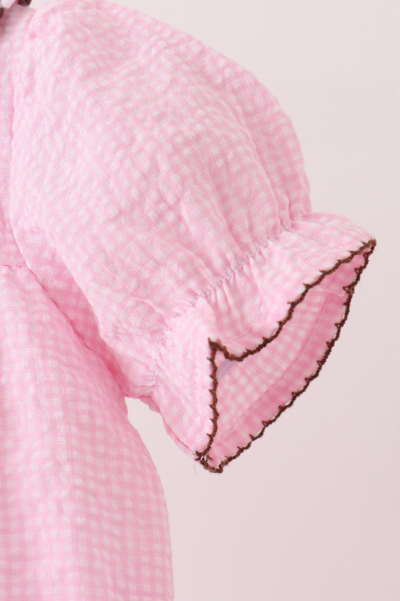 Turkey embroidery ruffle gingham bubble