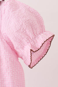 Turkey embroidery ruffle gingham bubble