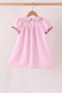 Turkey embroidery ruffle gingham dress