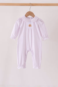 Turkey embroidery ruffle romper