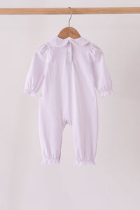 Turkey embroidery ruffle romper