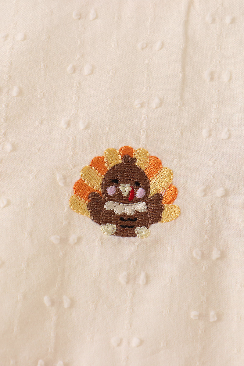 Turkey embroidery ruffle pants set