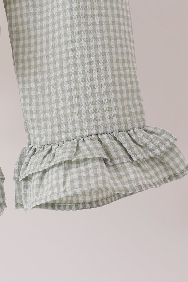 Turkey embroidery ruffle pants set