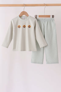 Turkey embroidery gingham pants set