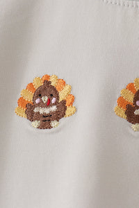 Turkey embroidery gingham pants set