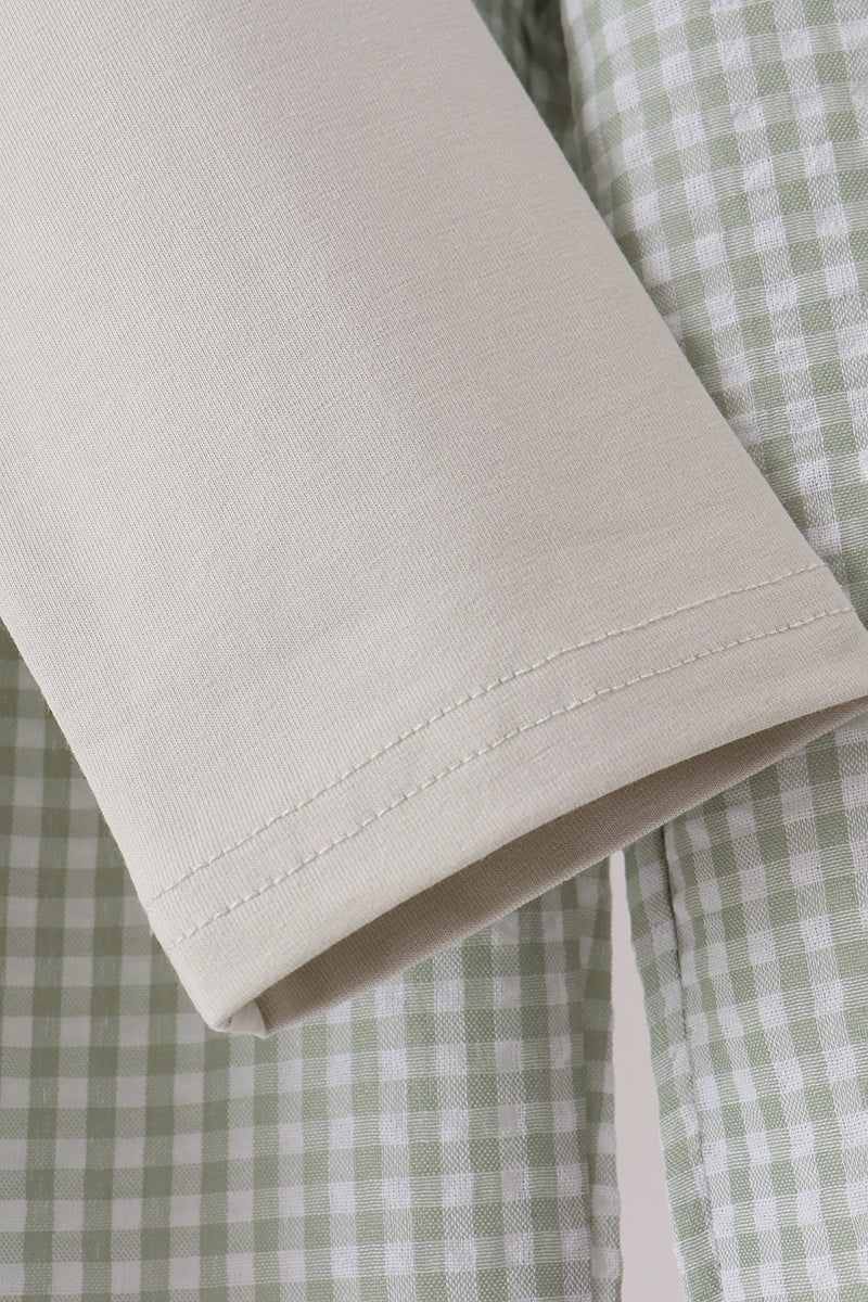 Turkey embroidery gingham pants set