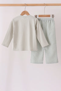 Turkey embroidery gingham pants set
