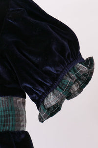 Navy plaid bow dress