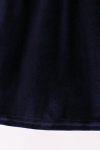 Navy plaid bow dress