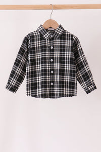 Black & white plaid button down shirt
