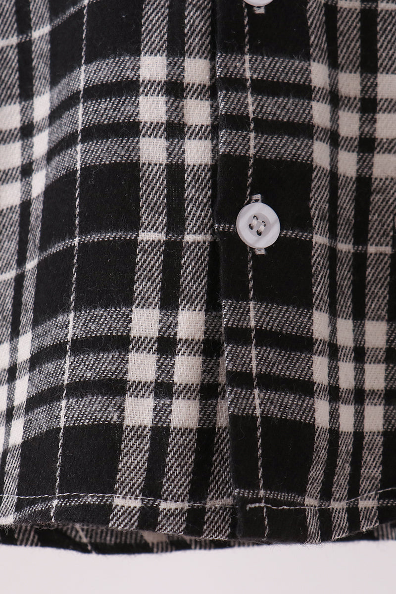 Black & white plaid button down shirt