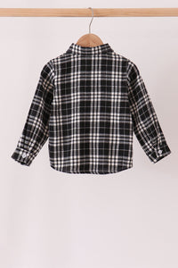 Black & white plaid button down shirt
