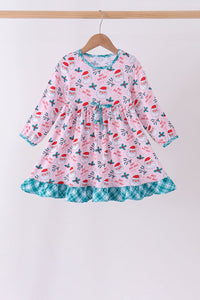 Santa holly ruffle dress