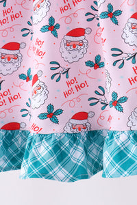 Santa holly ruffle dress
