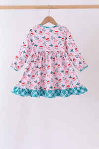 Santa holly ruffle dress