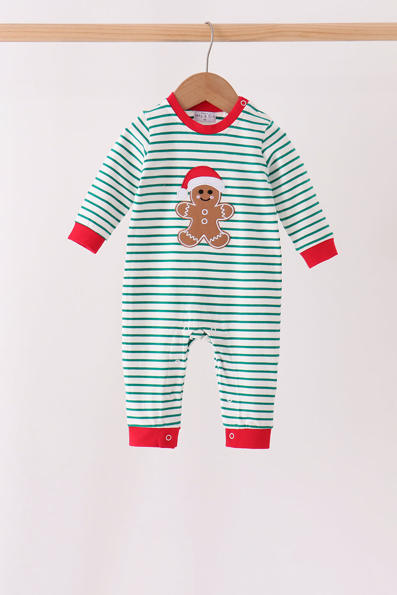 Gingerbread embroidery romper