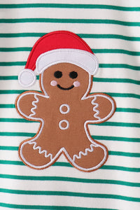 Gingerbread embroidery romper