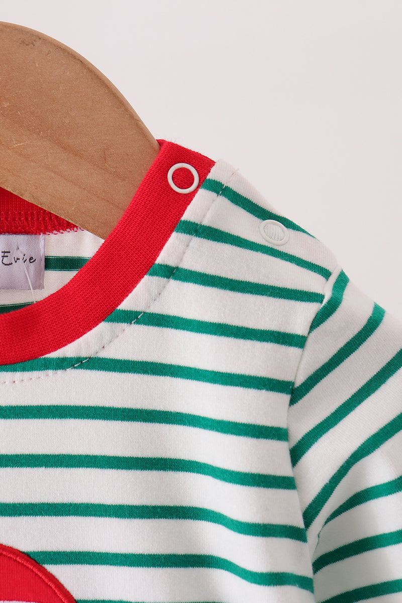 Gingerbread embroidery romper