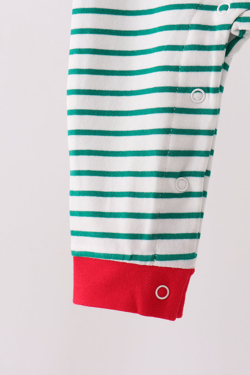 Gingerbread embroidery romper