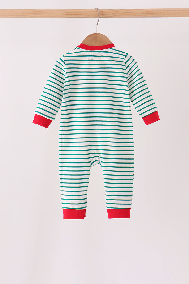 Gingerbread embroidery romper
