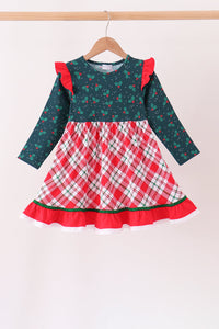 Holly plaid ruffle dress