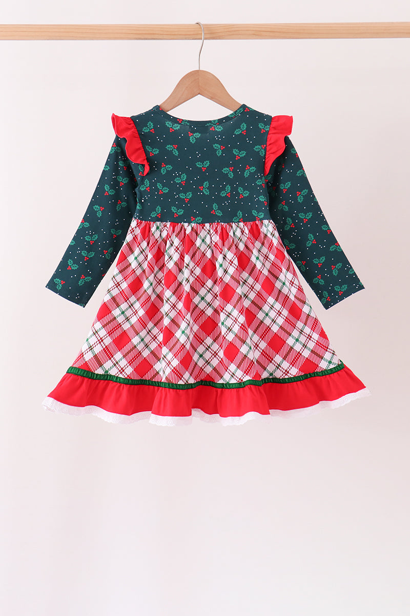 Holly plaid ruffle dress