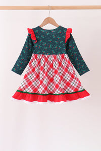 Holly plaid ruffle dress