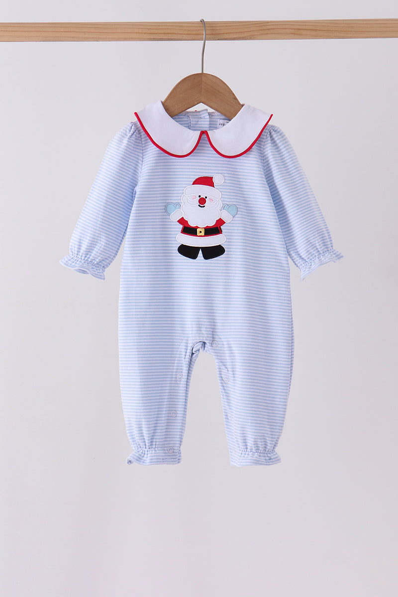 Santa embroidery ruffle romper