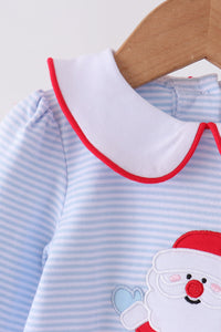 Santa embroidery ruffle romper