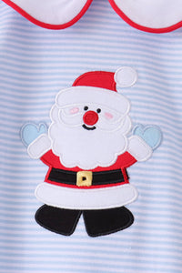 Santa embroidery ruffle romper