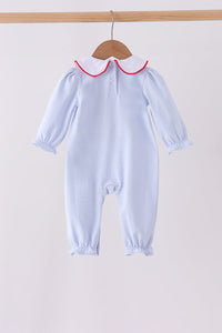 Santa embroidery ruffle romper