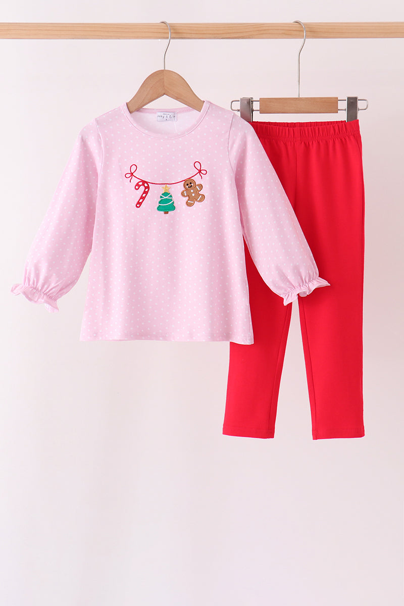 Gingerbread embroidery pants set