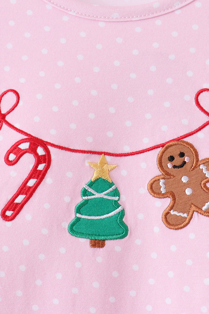 Gingerbread embroidery pants set