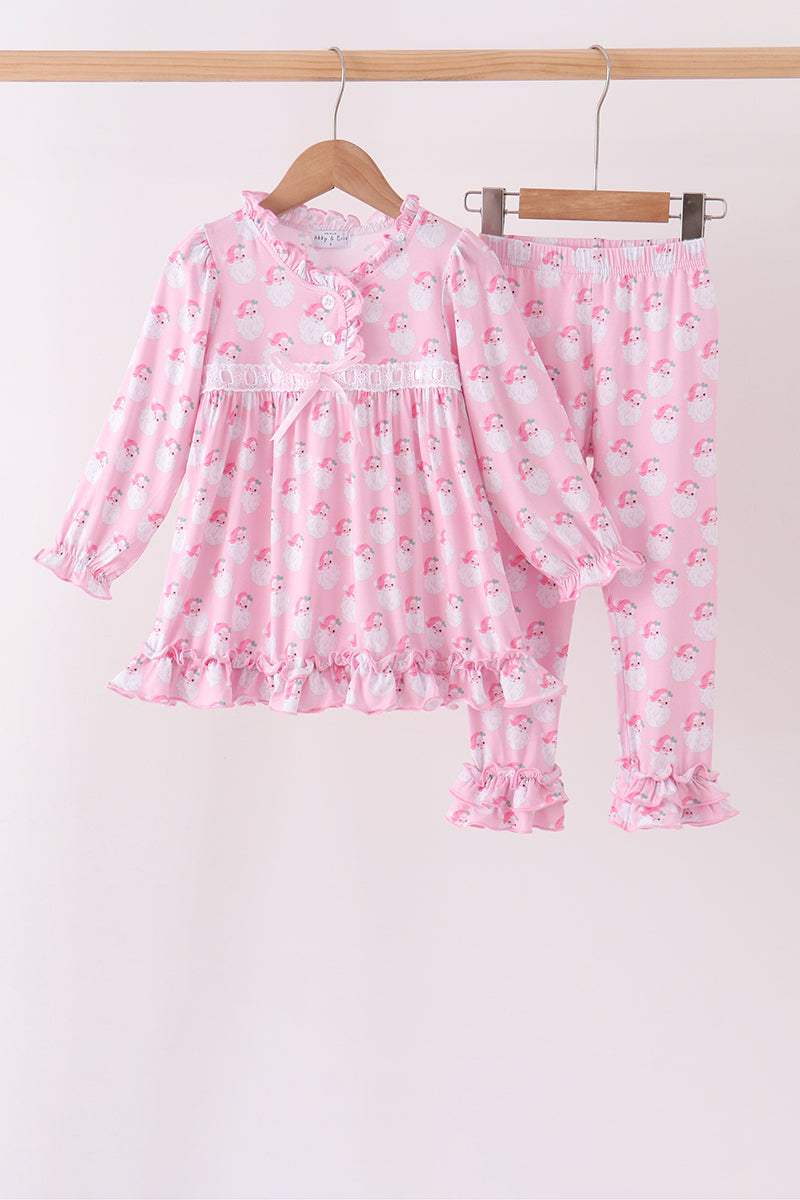 Santa claus bamboo ruffle pants set