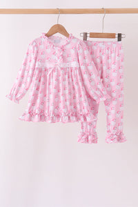 Santa claus bamboo ruffle pants set