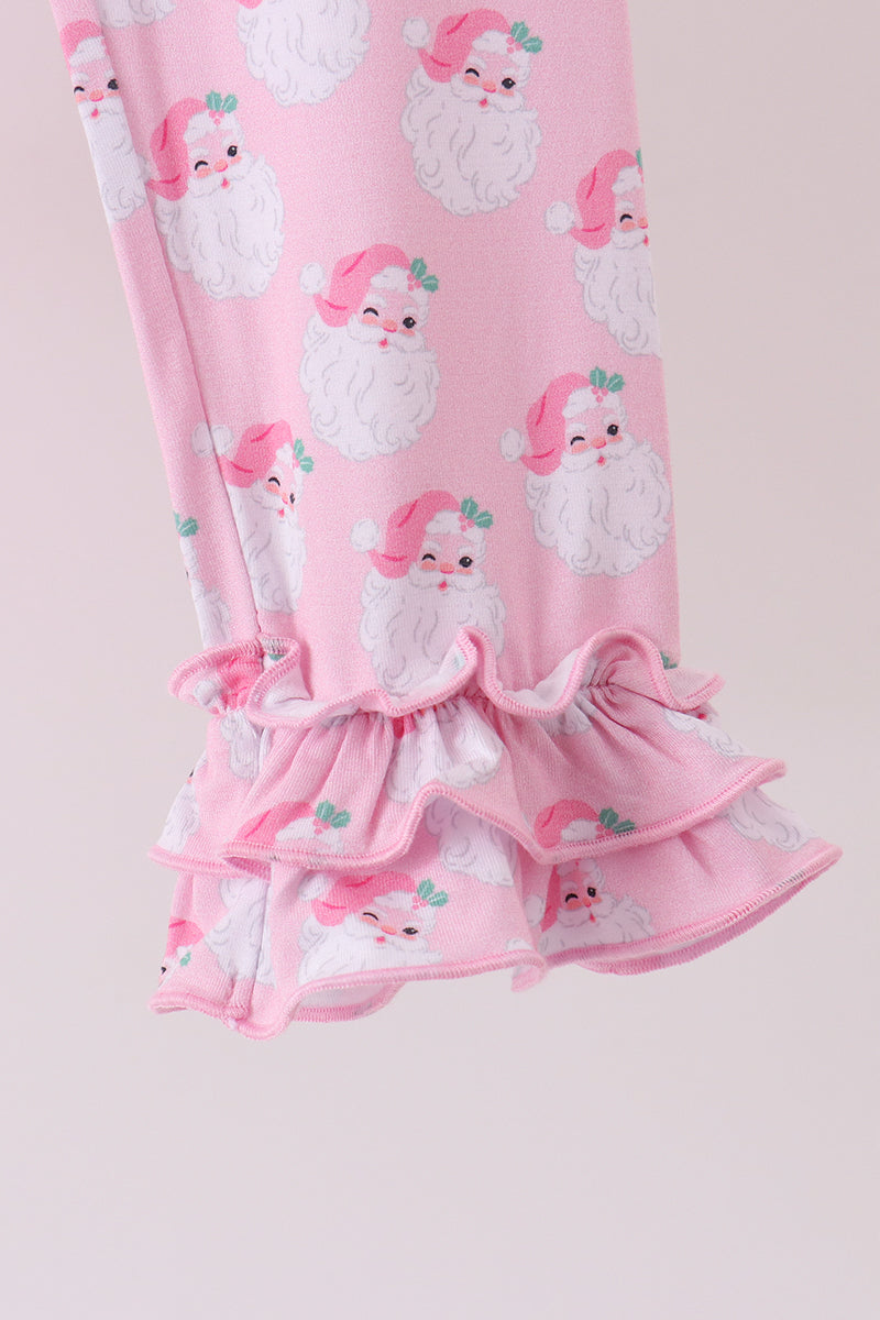 Santa claus bamboo ruffle pants set