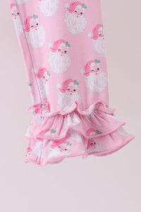 Santa claus bamboo ruffle pants set