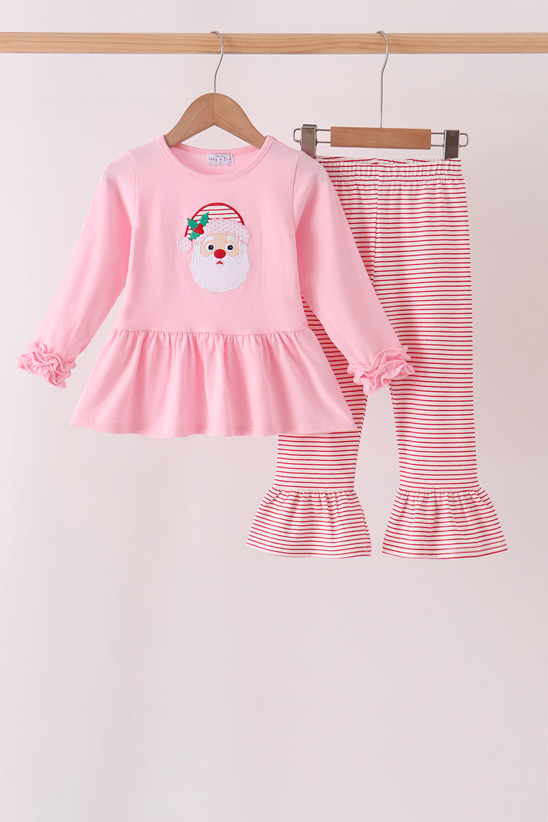 Santa embroidery ruffle pants set