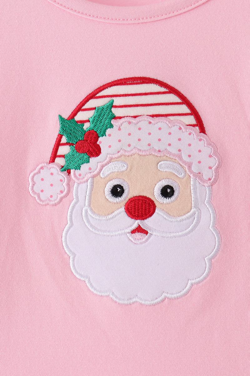 Santa embroidery ruffle pants set