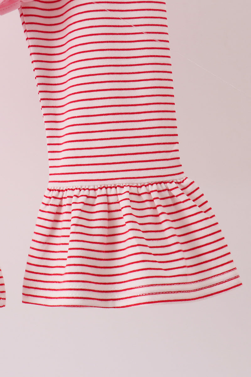 Santa embroidery ruffle pants set