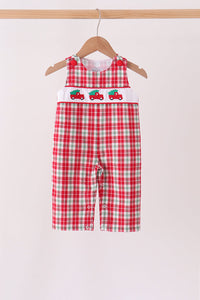 Christmas tree truck embroidery plaid jonjon