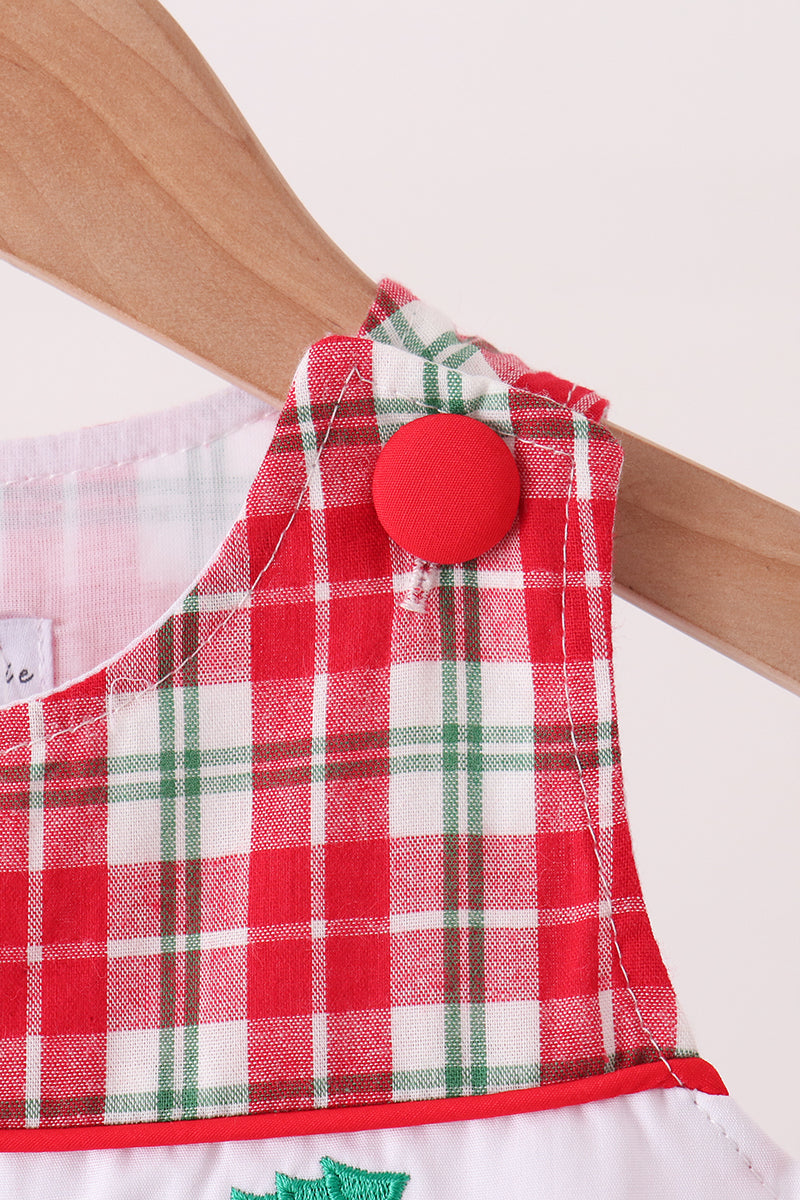 Christmas tree truck embroidery plaid jonjon