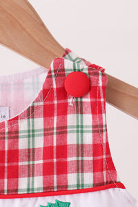 Christmas tree truck embroidery plaid jonjon