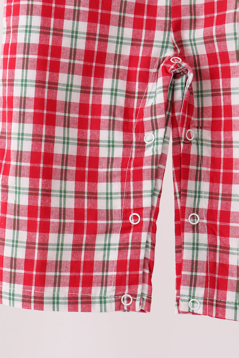 Christmas tree truck embroidery plaid jonjon
