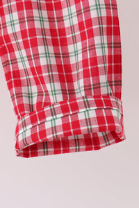 Christmas tree truck embroidery plaid pants set