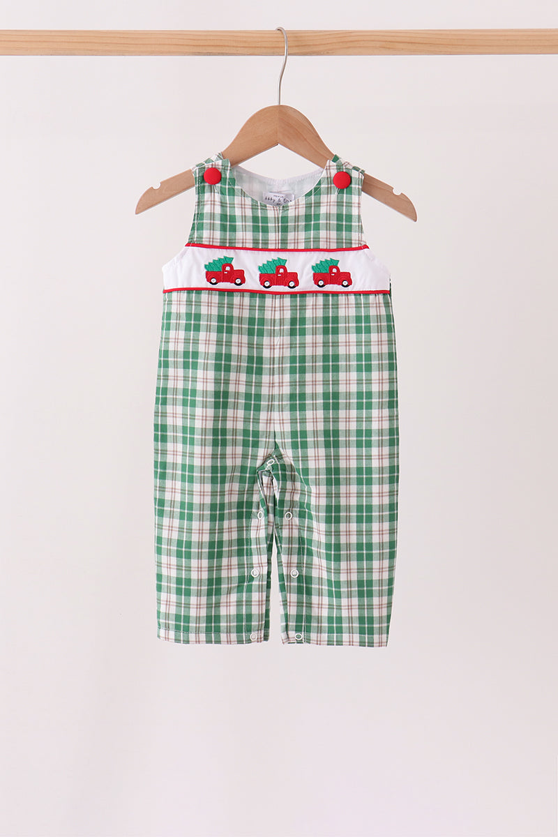 Christmas tree truck embroidery plaid jonjon