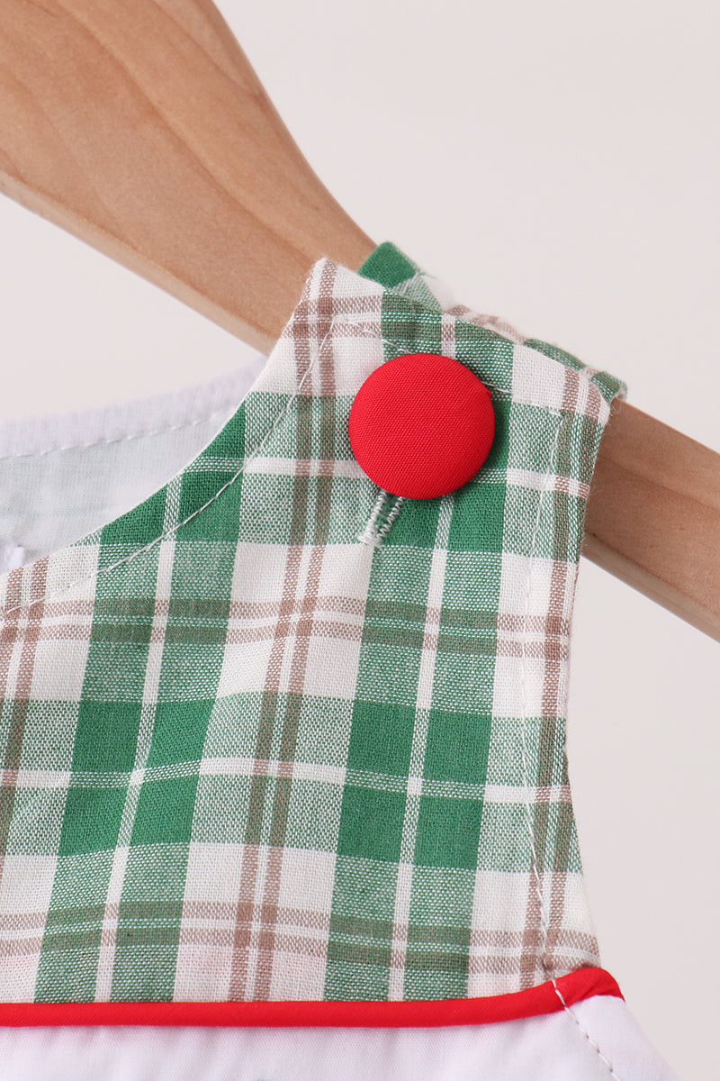 Christmas tree truck embroidery plaid jonjon