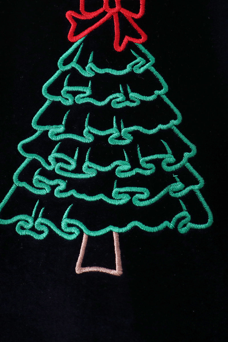 Christmas tree embroidery dress