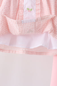 Candy cane holly embroidery plaid pants set