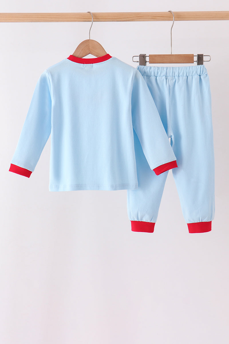 Deer embroidery pants set